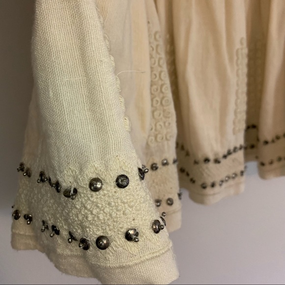 Isabel Marant Étoile Ecru Cotton Alea Embroidered Studded Mini Skirt, 44 - Picture 9 of 16